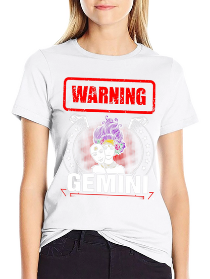 Camiseta Negra Gemini con Diseño Divertido