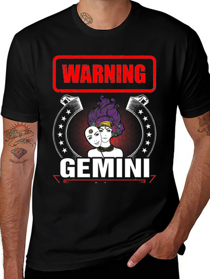 Camiseta Negra Gemini con Diseño Divertido