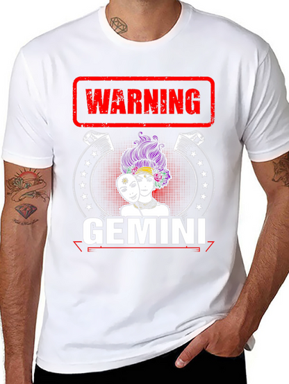 Camiseta Negra Gemini con Diseño Divertido