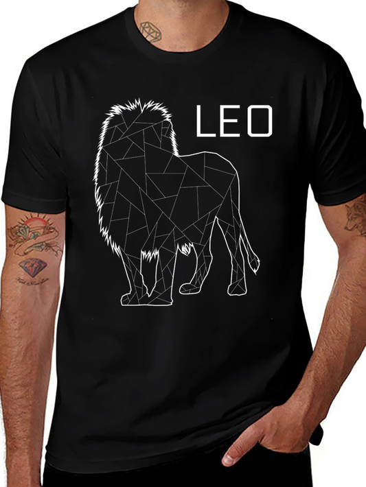 Camiseta Negra con Diseño de León - Signo Leo