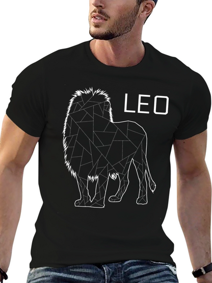 Camiseta Negra con Diseño de León - Signo Leo