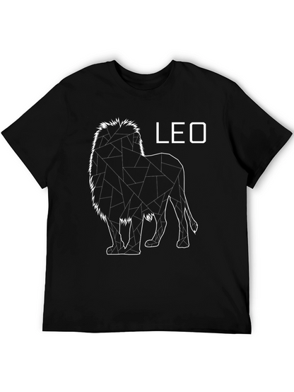 Camiseta Negra con Diseño de León - Signo Leo