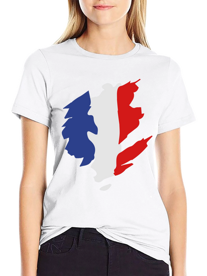 Camiseta Negra Hombre - Diseño Bandera Francia