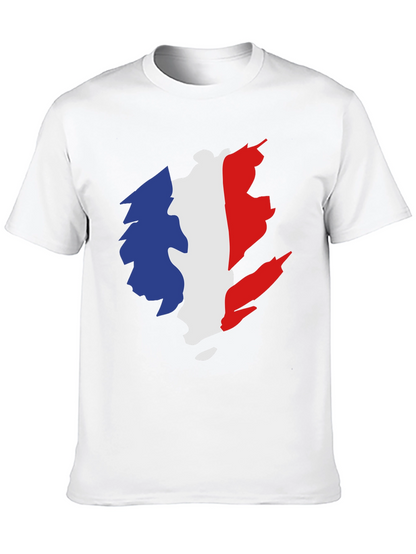 Camiseta Negra Hombre - Diseño Bandera Francia