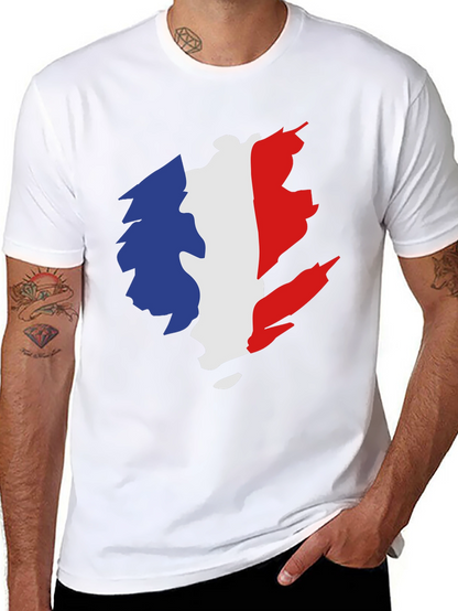 Camiseta Negra Hombre - Diseño Bandera Francia