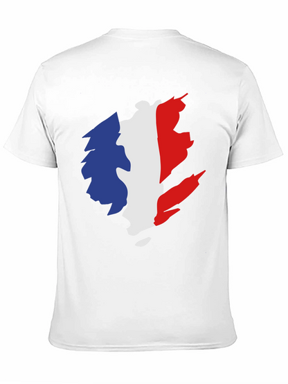 Camiseta Negra Hombre - Diseño Bandera Francia
