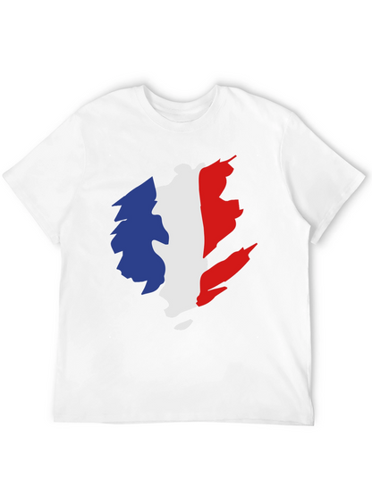 Camiseta Negra Hombre - Diseño Bandera Francia