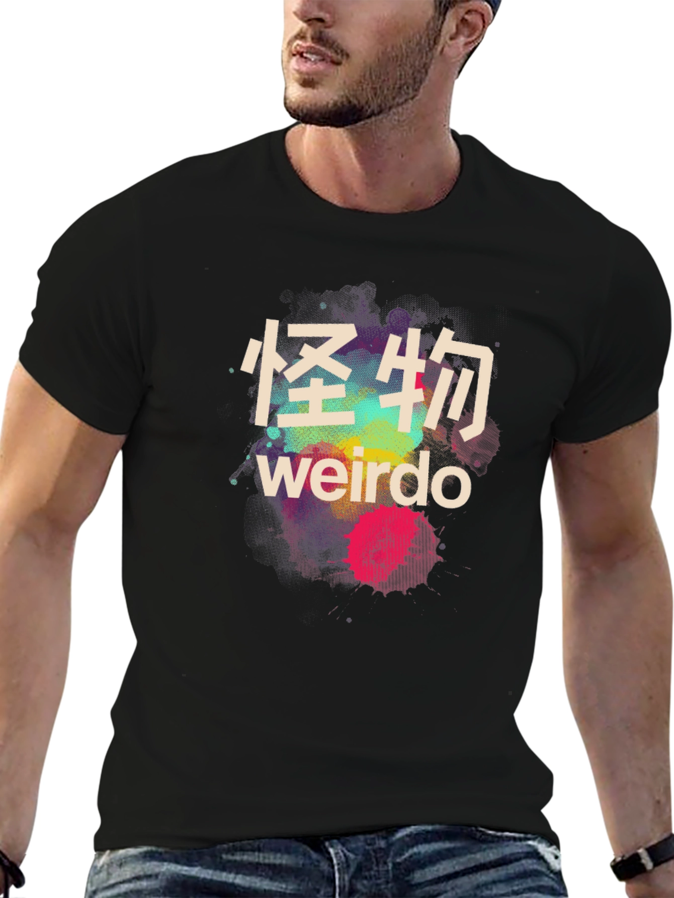Camiseta Negra Weirdo Estilo Japonés para Hombre