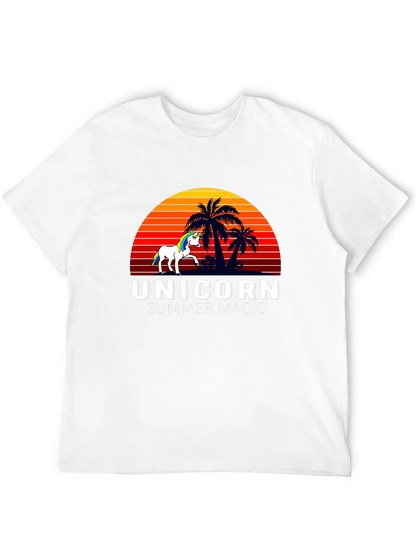 Camiseta Negra Unicornio Magia de Verano