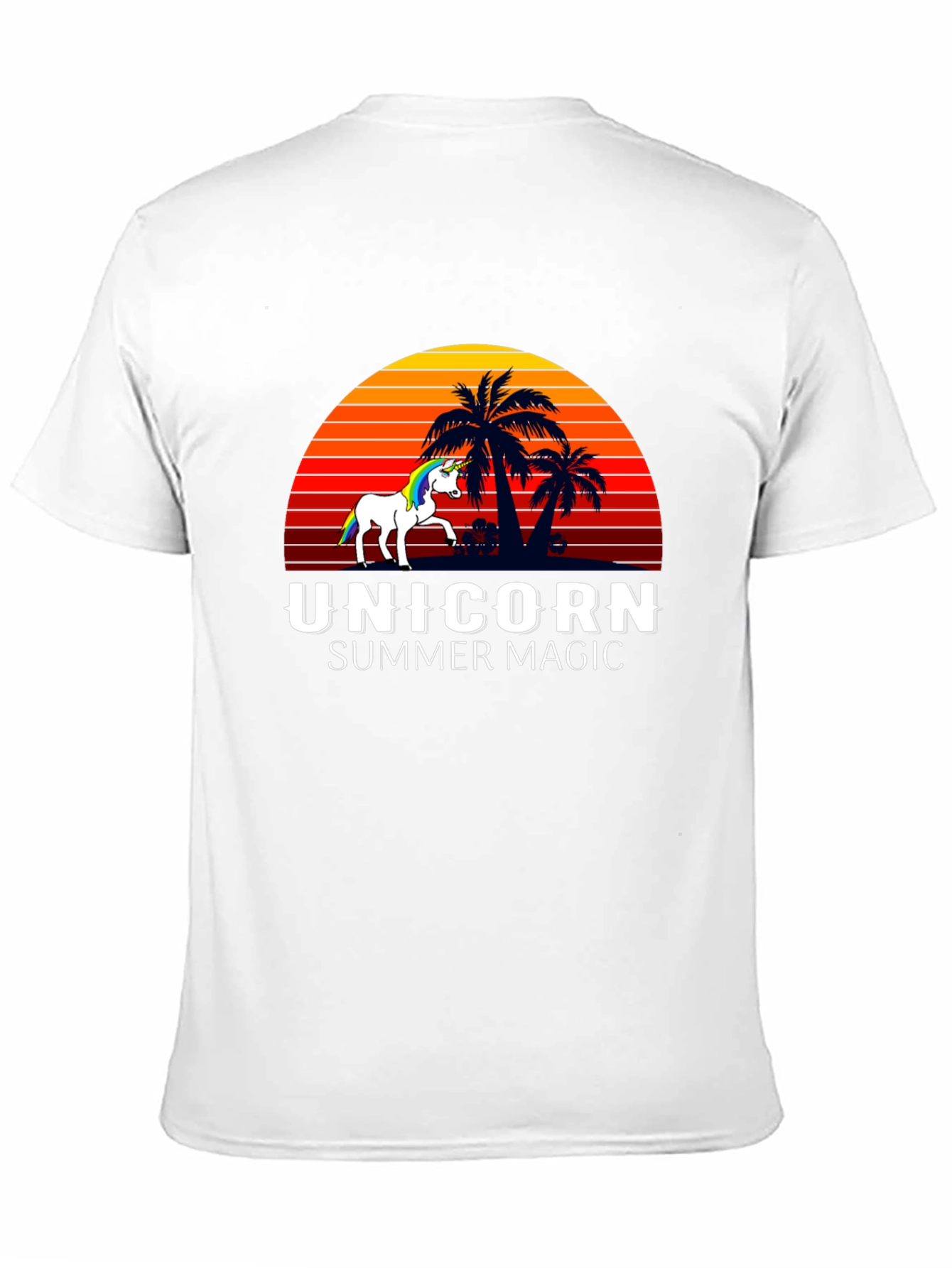 Camiseta Negra Unicornio Magia de Verano