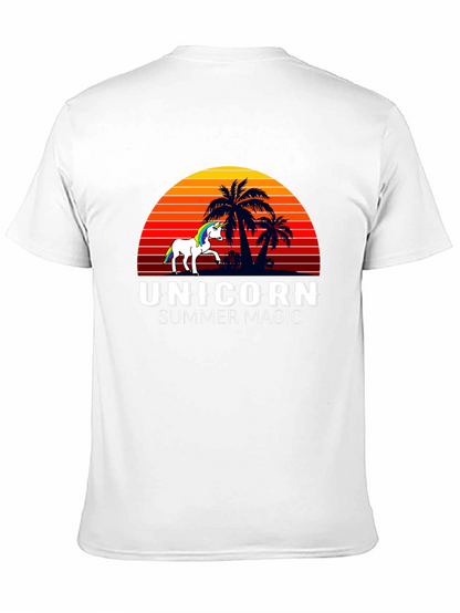 Camiseta Negra Unicornio Magia de Verano