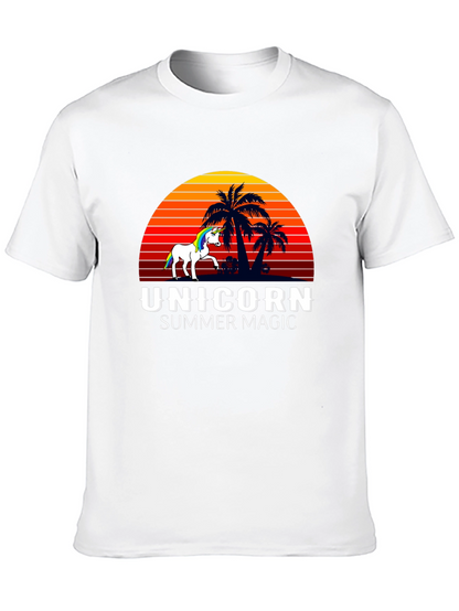 Camiseta Negra Unicornio Magia de Verano