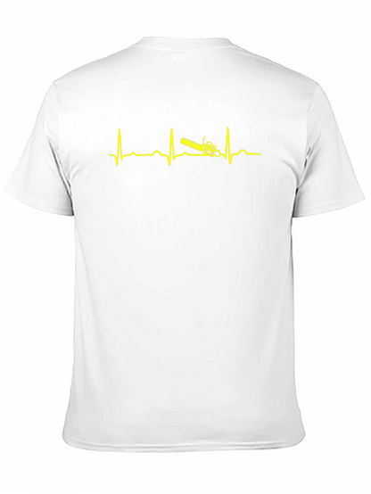 Camiseta Negra Ritmo Cardiaco Motosierra
