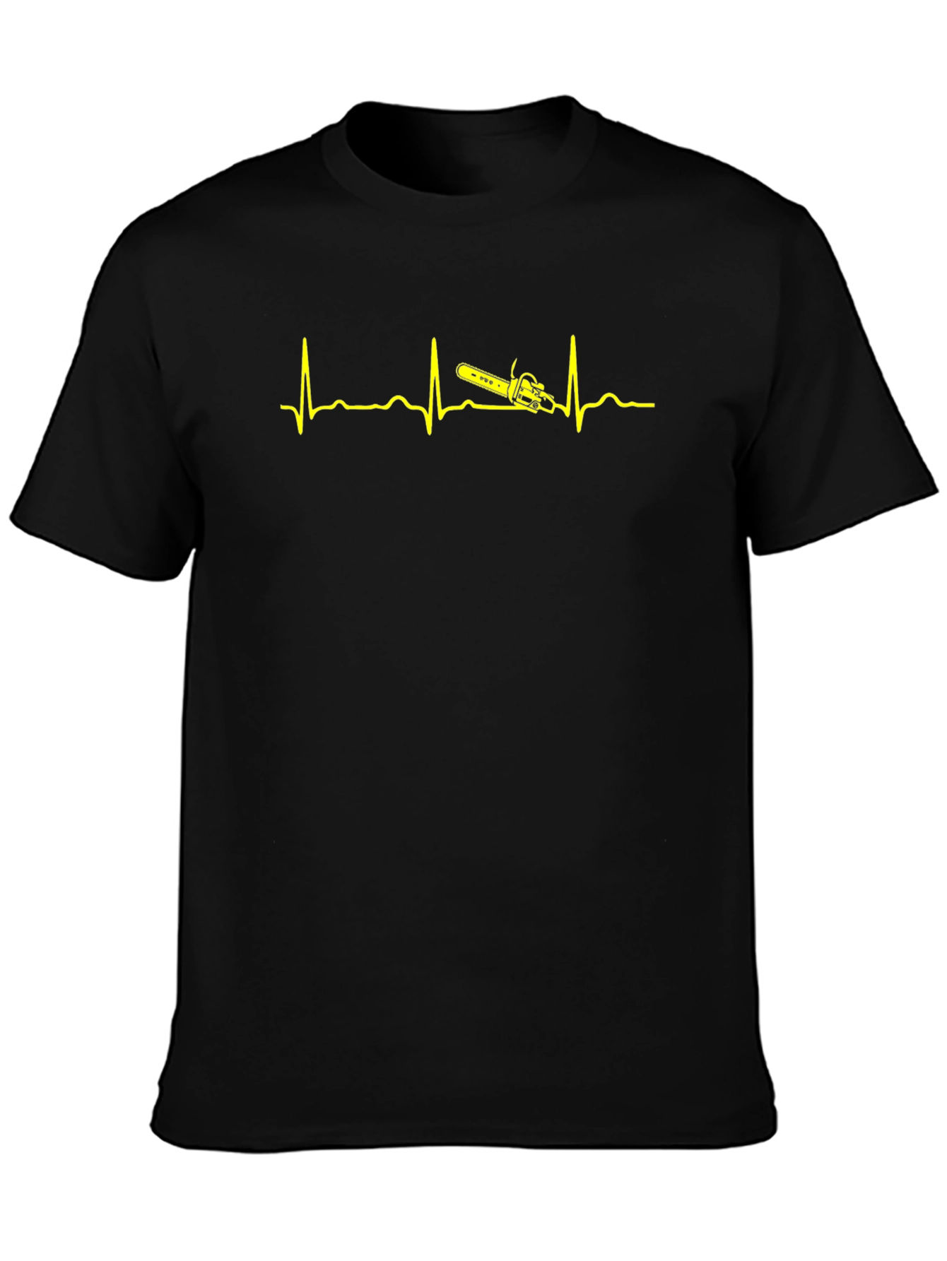 Camiseta Negra Ritmo Cardiaco Motosierra