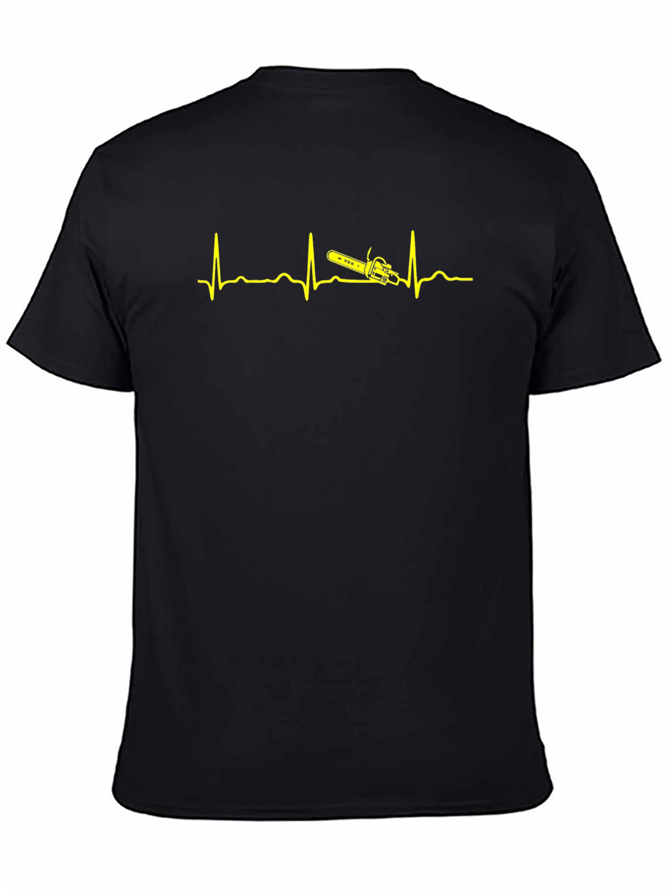 Camiseta Negra Ritmo Cardiaco Motosierra