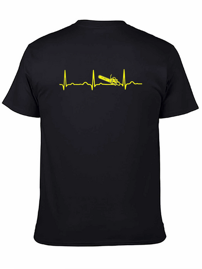 Camiseta Negra Ritmo Cardiaco Motosierra