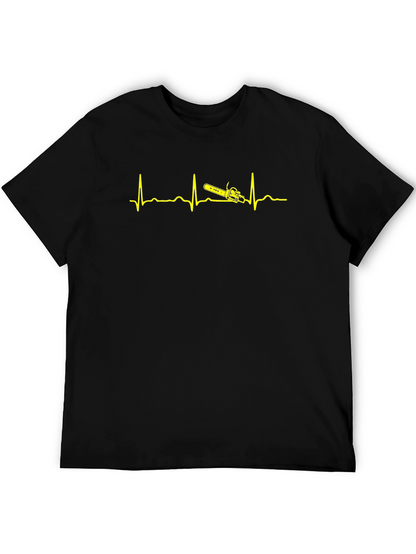 Camiseta Negra Ritmo Cardiaco Motosierra