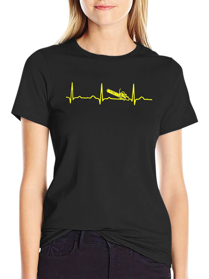 Camiseta Negra Ritmo Cardiaco Motosierra