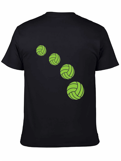 Camiseta Negra con Diseño de Balones Verdes