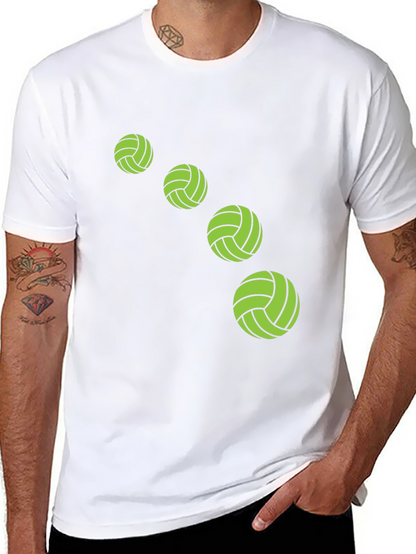 Camiseta Negra con Diseño de Balones Verdes