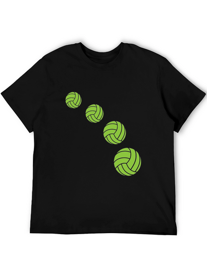 Camiseta Negra con Diseño de Balones Verdes