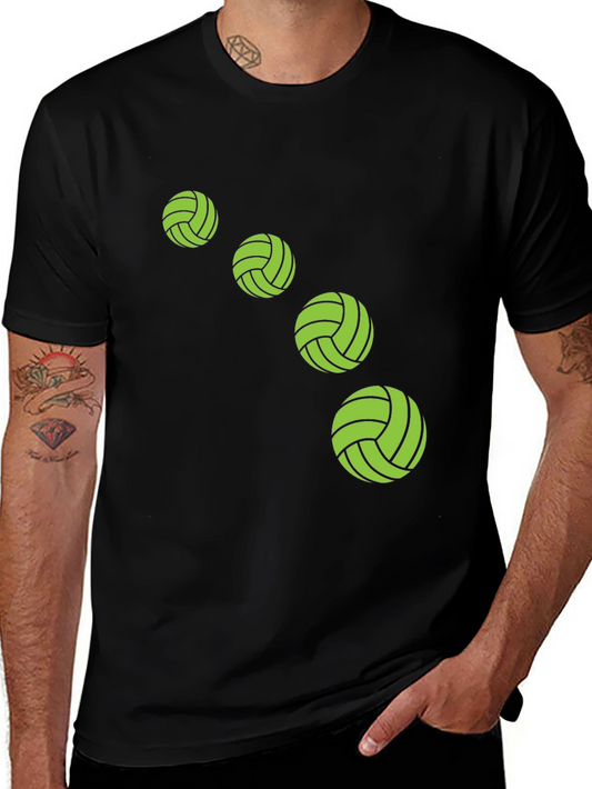 Camiseta Negra con Diseño de Balones Verdes