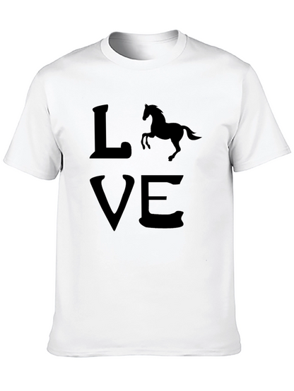 Camiseta Negra Love con Silueta de Caballo