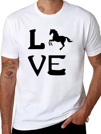 Camiseta Negra Love con Silueta de Caballo