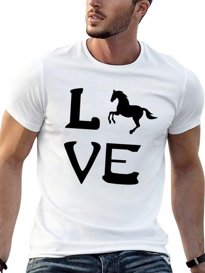 Camiseta Negra Love con Silueta de Caballo