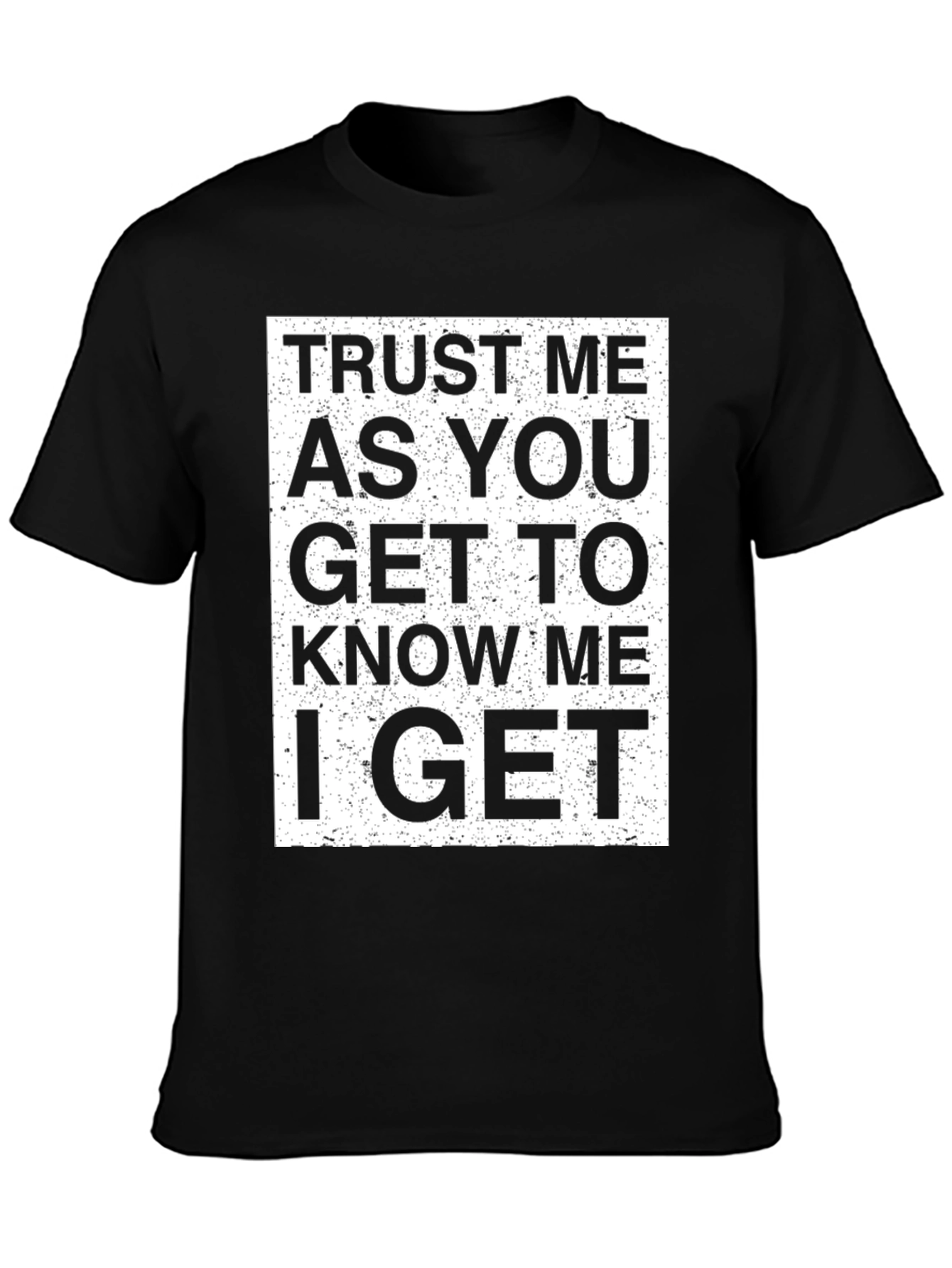 Camiseta Negra con Diseño de Texto Trust Me