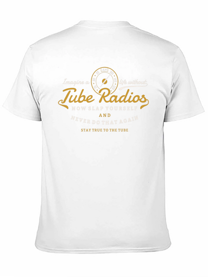 Camiseta Negra con Diseño de Radio a Tubo