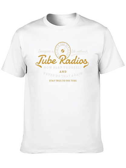 Camiseta Negra con Diseño de Radio a Tubo