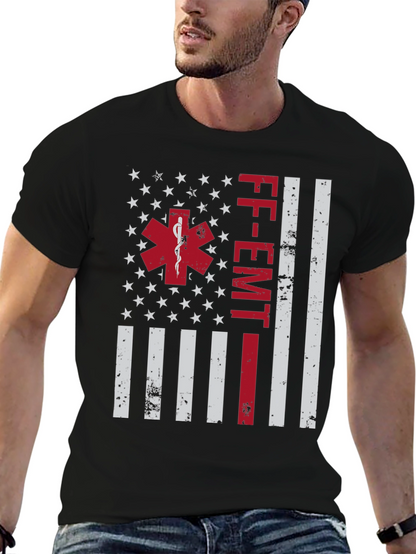 Camiseta FF-EMT con diseño de bandera americana