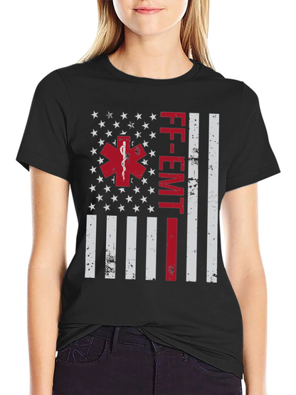 Camiseta FF-EMT con diseño de bandera americana