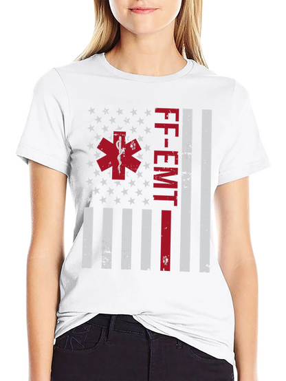 Camiseta FF-EMT con diseño de bandera americana