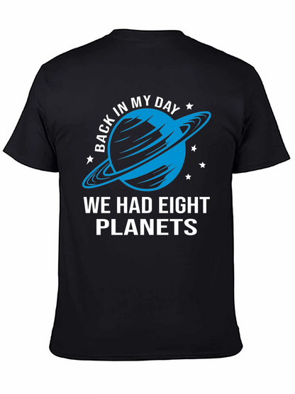 Camiseta Negra con Diseño de Planeta Retro