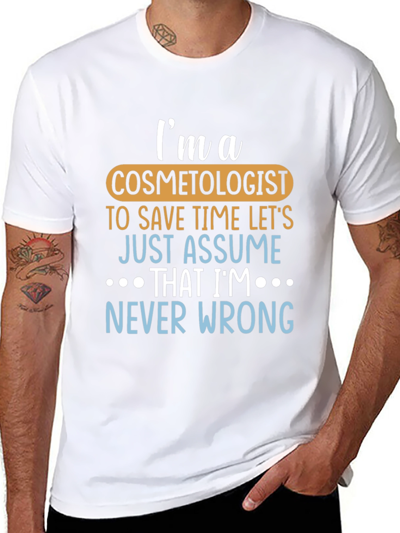 Camiseta Negra Soy Cosmetólogo Siempre Tengo Razón