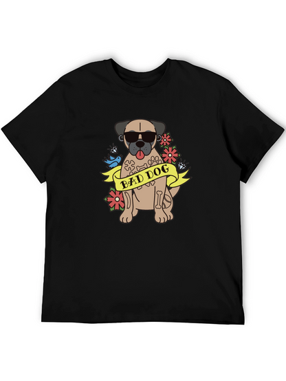 Camiseta Negra Bad Dog Estilo Tatuaje