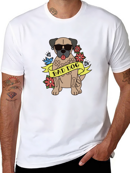 Camiseta Negra Bad Dog Estilo Tatuaje
