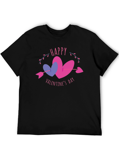 Camiseta Negra San Valentín Corazones