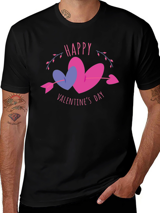 Camiseta Negra San Valentín Corazones