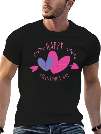 Camiseta Negra San Valentín Corazones