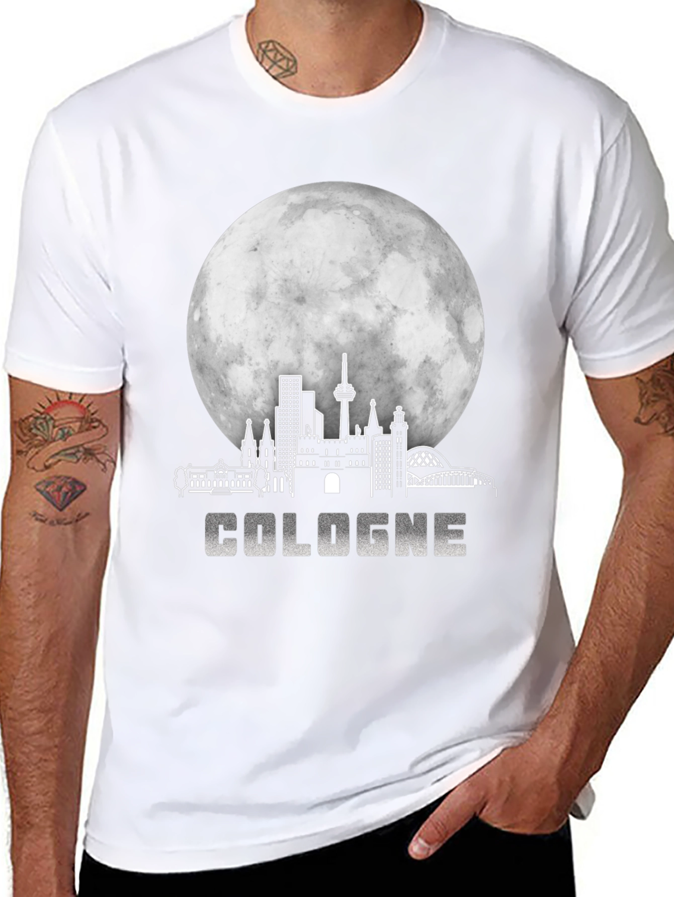 Camiseta Negra Colonia Skyline Luna