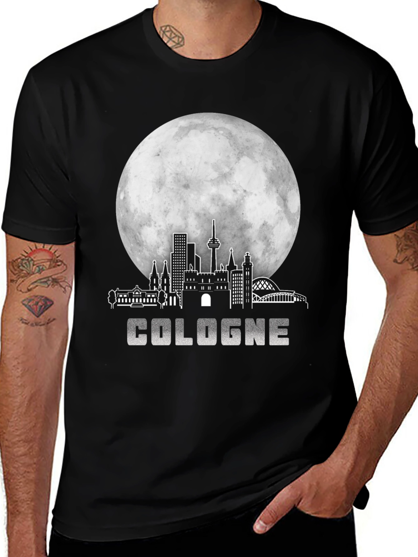 Camiseta Negra Colonia Skyline Luna