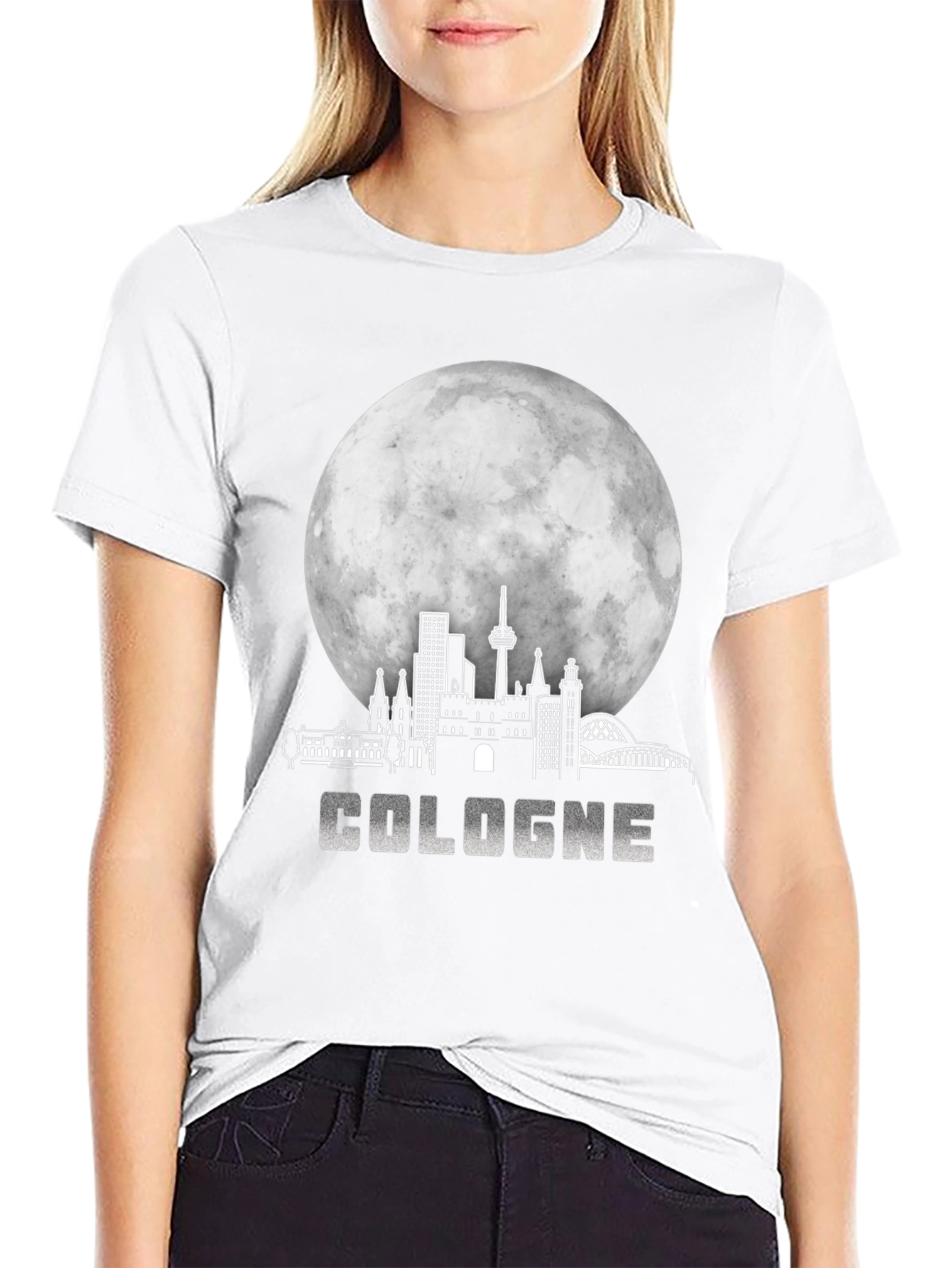 Camiseta Negra Colonia Skyline Luna