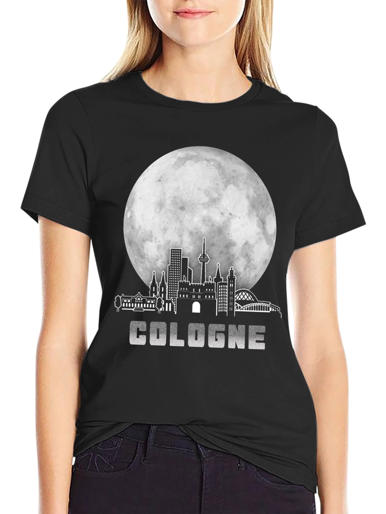 Camiseta Negra Colonia Skyline Luna
