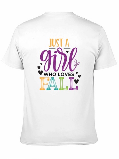 Camiseta Negra Just A Girl Who Loves Fall