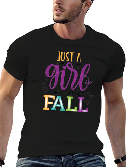 Camiseta Negra Just A Girl Who Loves Fall