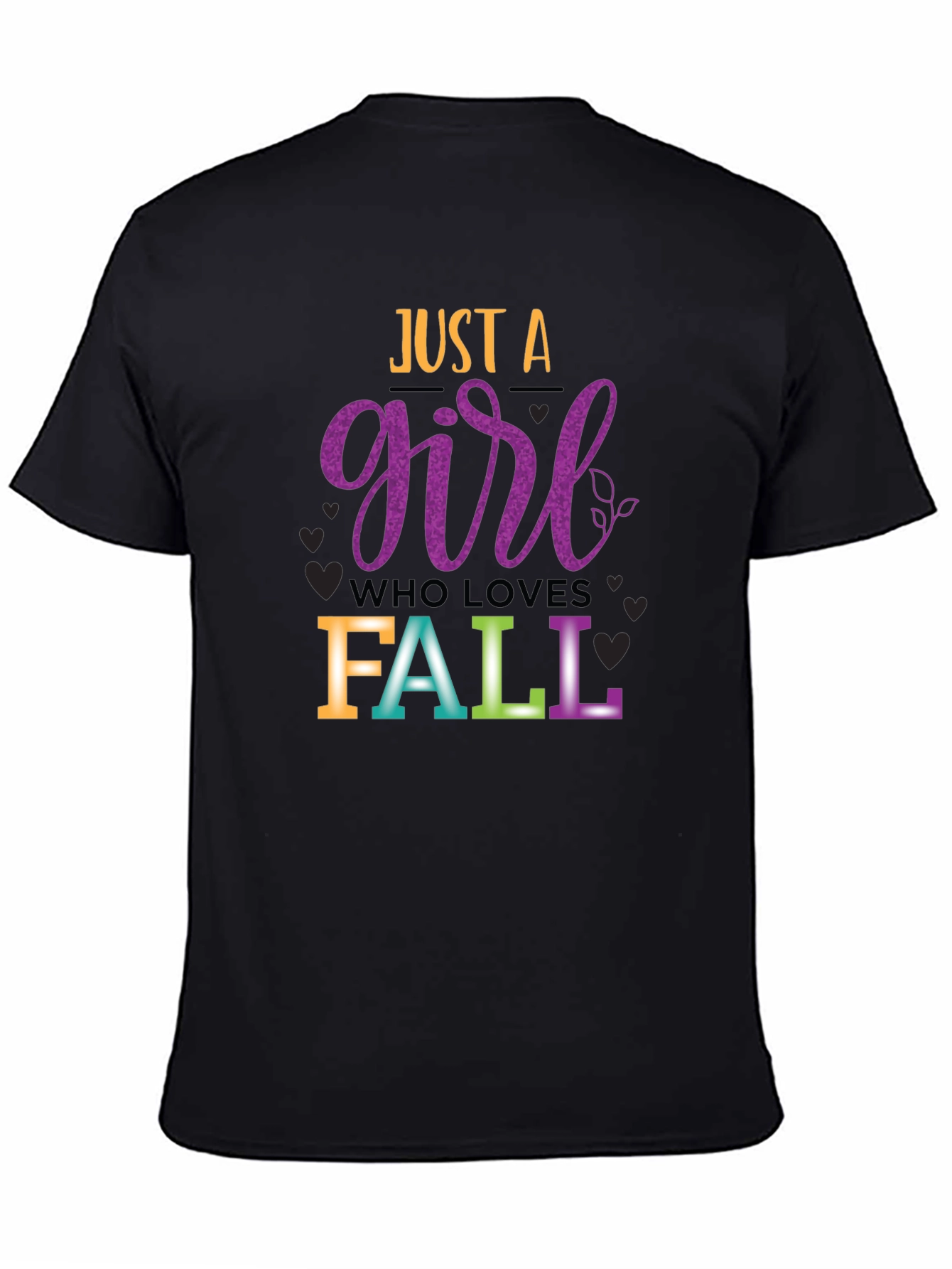 Camiseta Negra Just A Girl Who Loves Fall