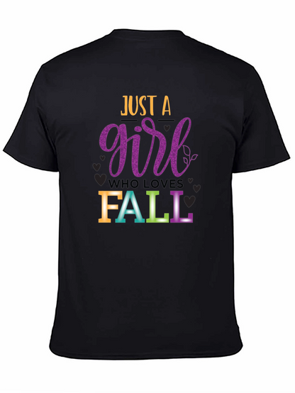 Camiseta Negra Just A Girl Who Loves Fall
